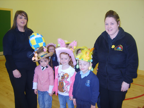 Reception class winners of the Easter Bonnet Competition